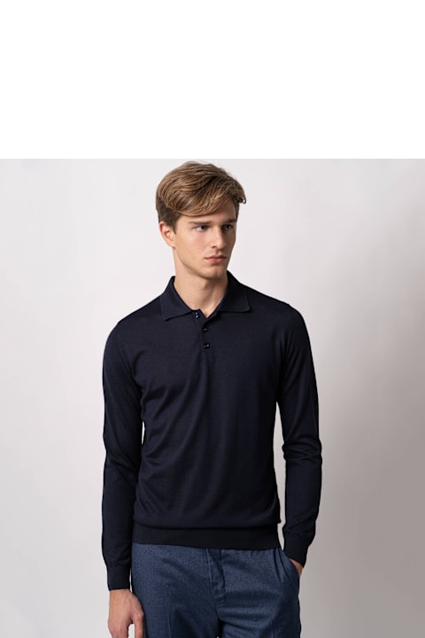 Larusmiani for Men Larusmiani Long Sleeve Polo Coppa Europa Sweater