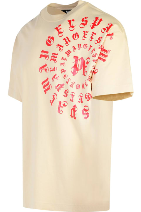 Palm Angels Topwear for Women Palm Angels 'vertigo' Beige Cotton T-shirt