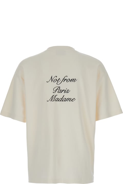 Drôle de Monsieur for Men Drôle de Monsieur White Crew Neck T-shirt With Print In Cotton Man