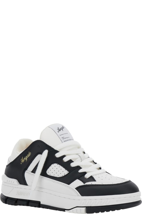 Homeware Axel Arigato 'area Lo' Black And White Low Top Sneakers With Laminated Leather In Leather Blend Woman