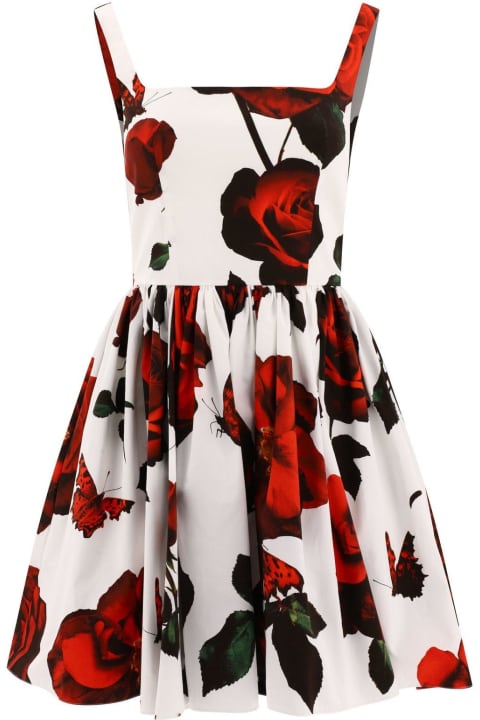 Fashion for Women Alexander McQueen Tudor Rose Printed Pleated Dress