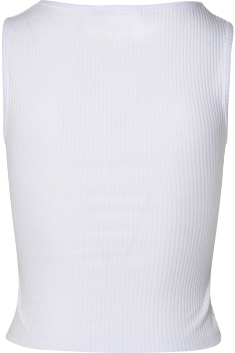 GCDS Topwear for Women GCDS U-neck Logo Embellished Sleeveless Ribbed Top