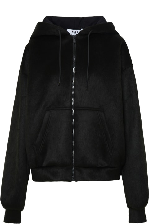 MSGM Coats & Jackets for Women MSGM Black Acrylic Fiber Blend Sweatshirt