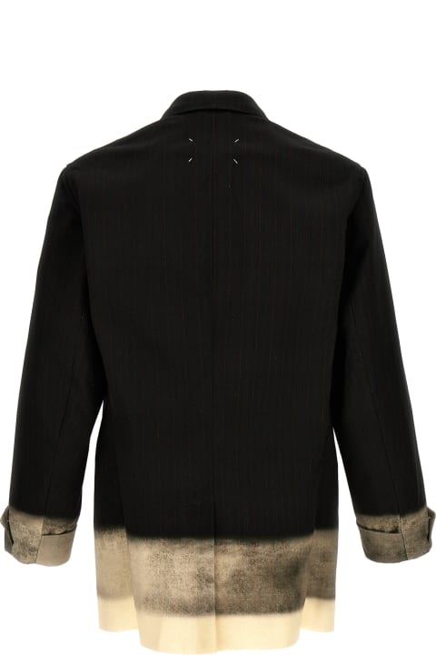 Maison Margiela Coats & Jackets for Men Maison Margiela Pinstriped Trompe L'oeil Blazer