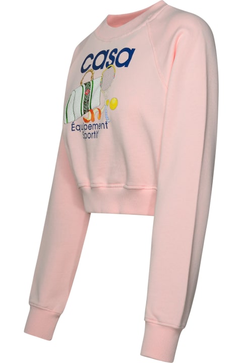 Casablanca Fleeces & Tracksuits for Women Casablanca 'equipement Sportif' Pink Organic Cotton Sweatshirt