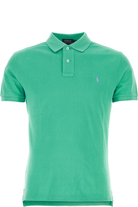 Ralph Lauren Shirts for Men Ralph Lauren Green Piquet Polo Shirt