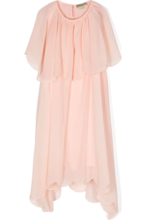 Dresses for Girls Stella McCartney Kids Pink Asymmetric Dress With Ruffles