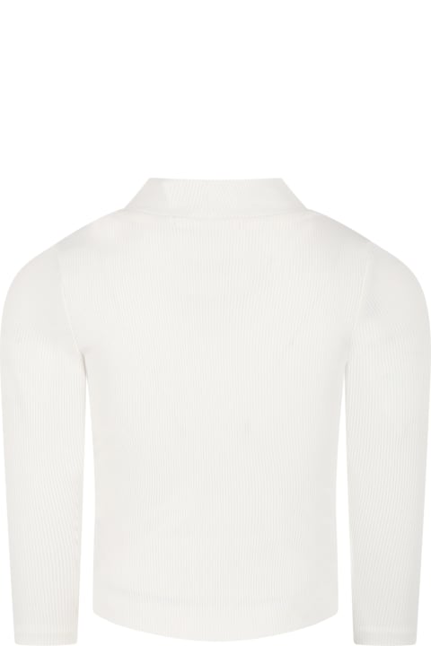 Ivory Turtleneck For Girl With Logo