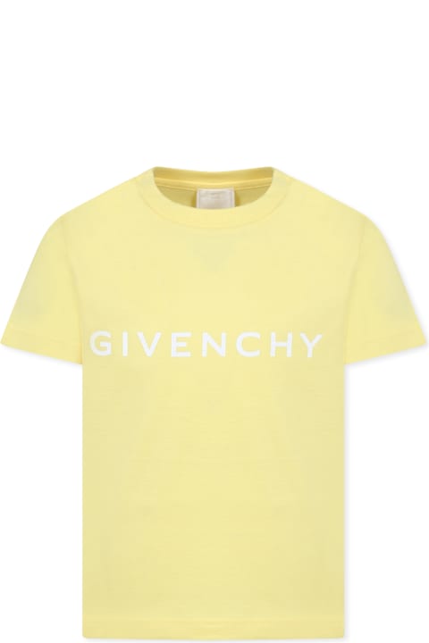 خصم على أولاد Givenchy Yellow T-shirt For Kids With Logo