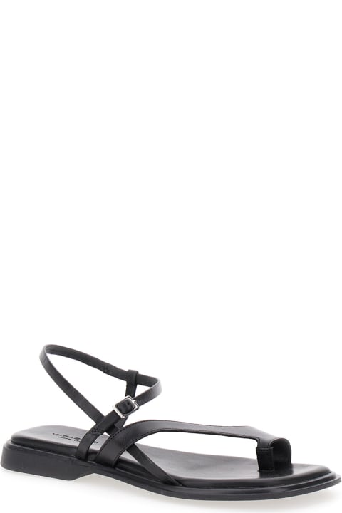 Vagabond for Men Vagabond 'izzi' Black Thong Sandals With Thin Straps In Leather Woman