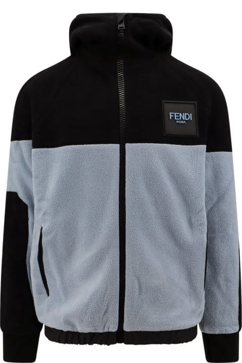 Fendi Fleeces & Tracksuits for Men Fendi Pile Ski Zip Up Hoodie