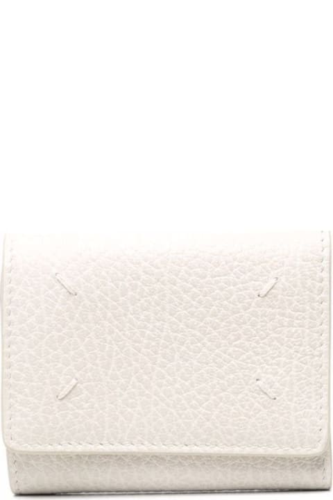 Maison Margiela Woman's White Leather Bifold Wallet