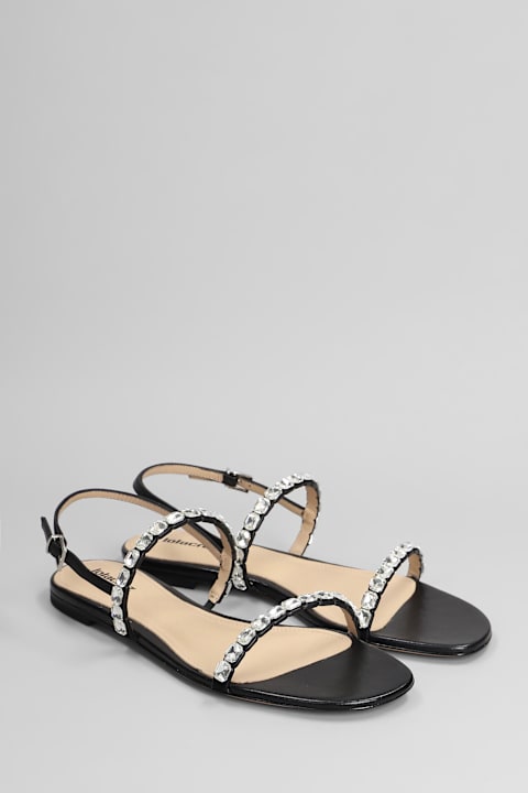 Homeware Lola Cruz Flats In Black Leather