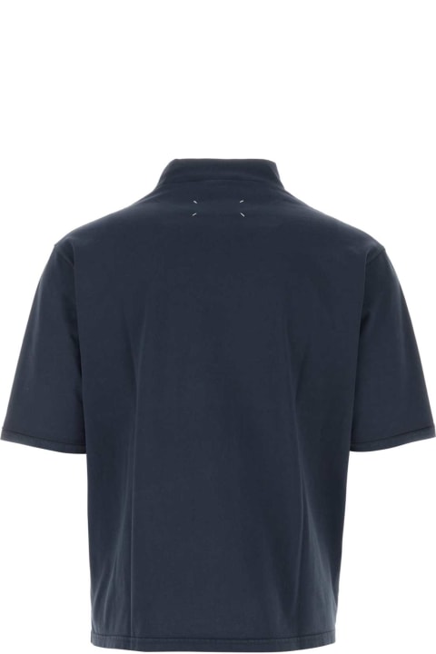 Clothing for Men Maison Margiela Navy Blue Cotton T-shirt