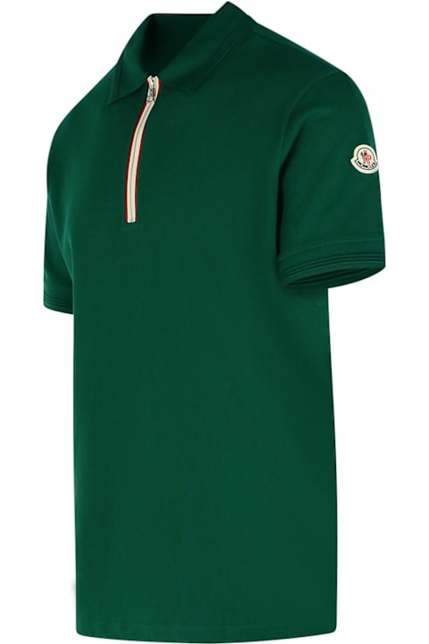 Homeware Moncler Polo Shirt In Green Cotton