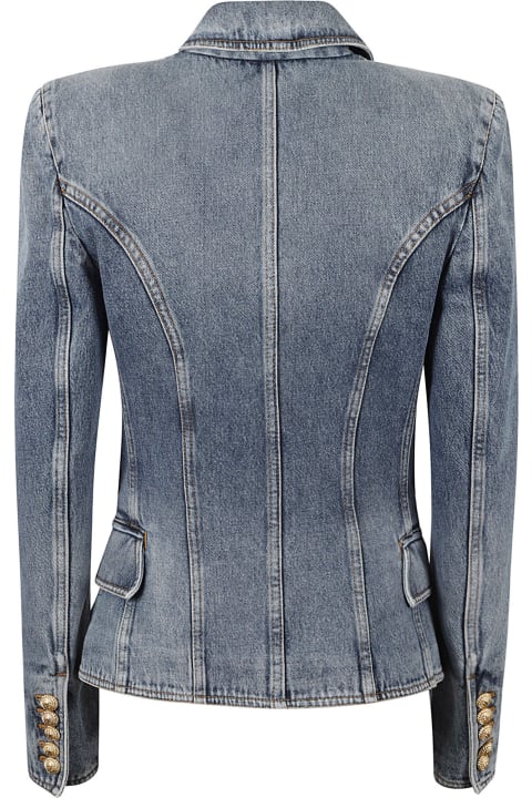 Balmain Coats & Jackets for Women Balmain Double-breasted Denim Blazer