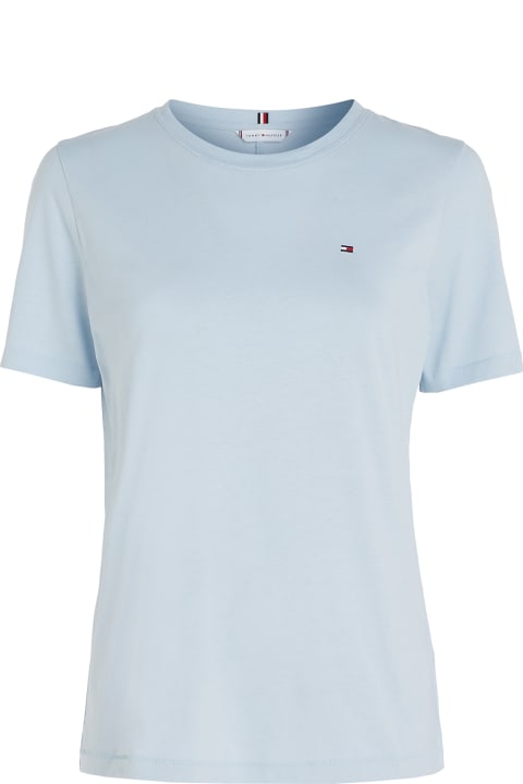 ウィメンズ Tommy Hilfigerのトップス Tommy Hilfiger Light Blue T-shirt With Mini Logo
