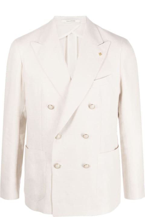 Tagliatore Coats & Jackets for Men Tagliatore Light Beige Virgin Wool-linen Blend Blazer