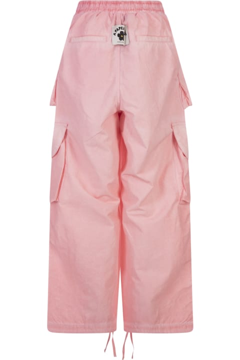 A Paper Kid Pants & Shorts for Women A Paper Kid Pink Cargo Trousers With Logo