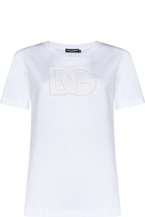 ウィメンズ トップス Dolce & Gabbana T-shirt With Logo Patch