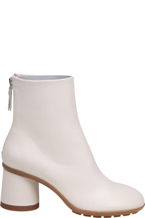 AGL Shoes for Women AGL Curvy Ankle Boots In Chalk Color Leather