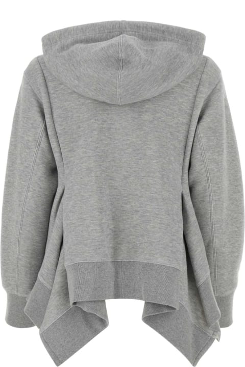 Sacai Coats & Jackets for Women Sacai Melange Grey Cotton Blend Sweatshirt