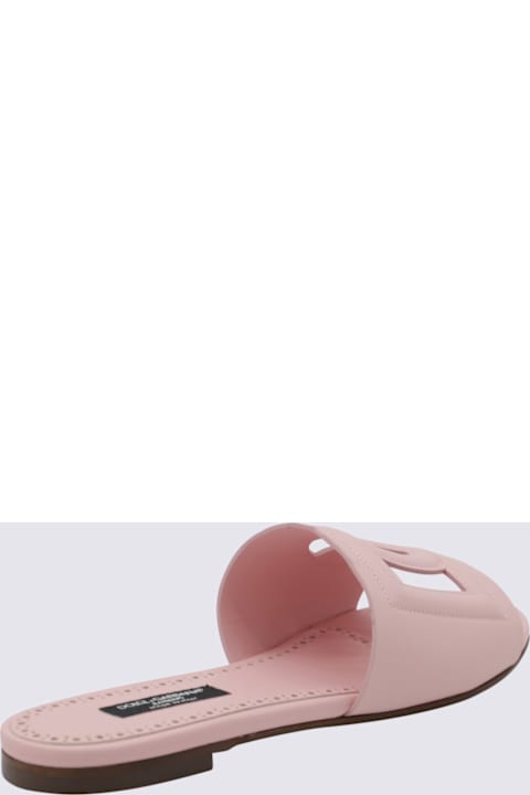 Fashion for Men Dolce & Gabbana Pink Leather Dg Logo Flats