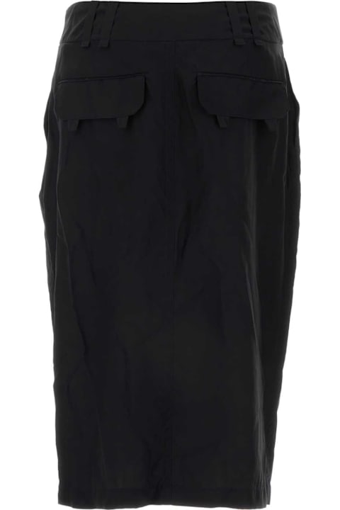 تنورات لـ السيدات Saint Laurent Black Crepe Skirt