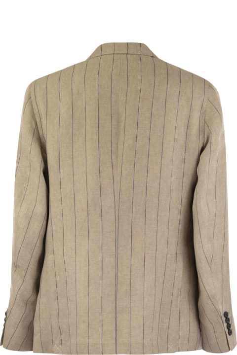Peserico Suits for Men Peserico Pinstripe Linen Single-breasted Blazer