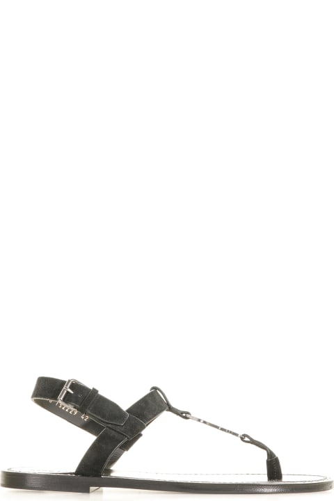 Other Shoes for Men Saint Laurent Flat Sandal With Initials Logo