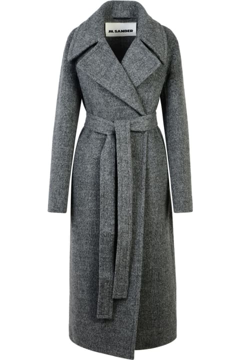 Clothing for Women Jil Sander Grey Wool Blend Coat