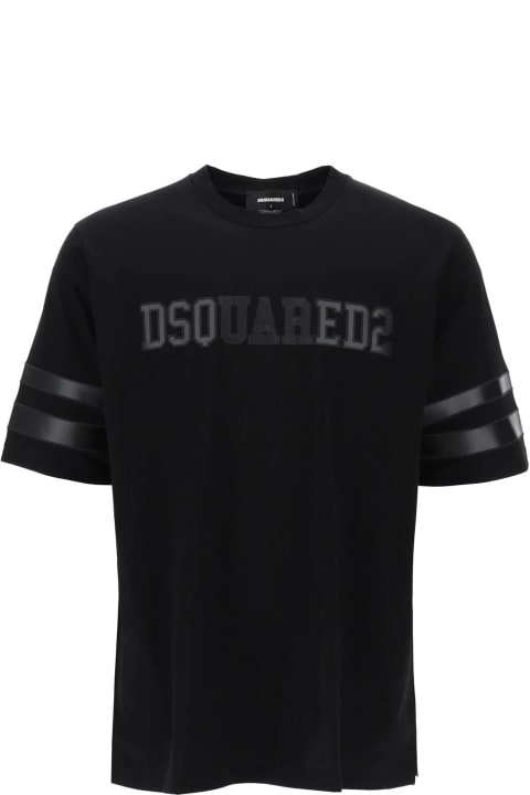 Dsquared2 Sale for Men Dsquared2 T-shirt With Faux Leather Inserts