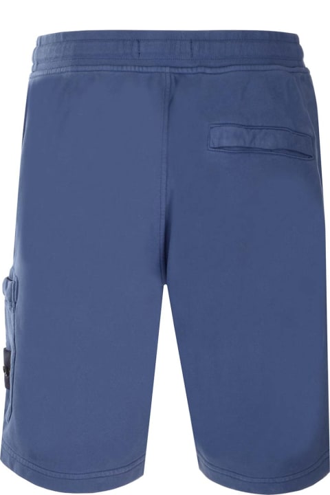 メンズ Stone Islandのウェア Stone Island Blue Bermuda Shorts With Cargo Pocket