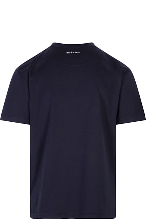 Kiton Topwear for Men Kiton Dark Blue Classic T-shirt With Back Logo