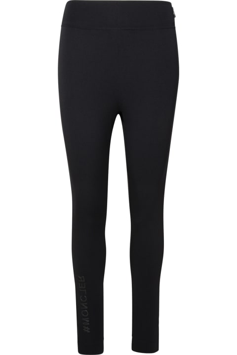 Pants & Shorts for Women Moncler Grenoble Black Nylon Blend Leggings