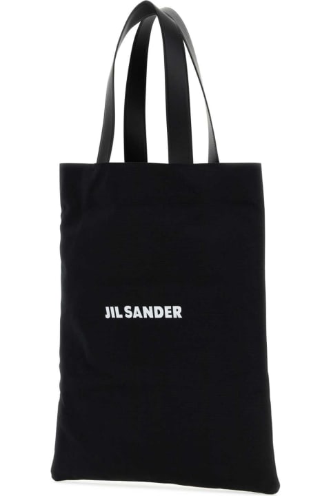 Totes for Men Jil Sander Black Canvas Medium Book Shopping Bag