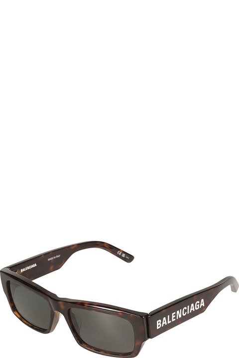 Accessories Sale for Men Balenciaga Eyewear Logo Sided Flame Effect Rectangular Frame Sunglasses
