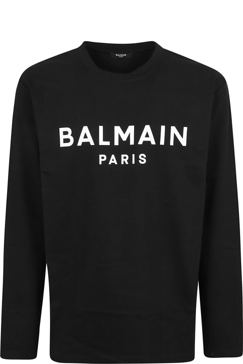 Balmain ملابس علوية لـ القسم الرجالي Balmain Ls Print T-shirt