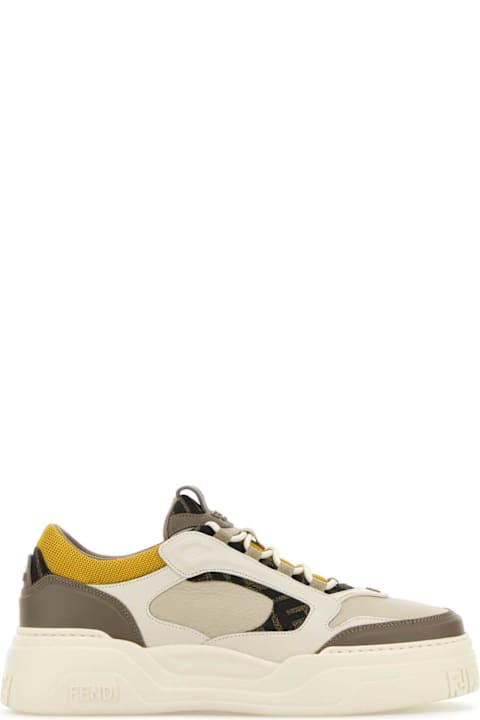 Sale for Men Fendi Multicolor Leather And Canvas Fendi Force Sneakers
