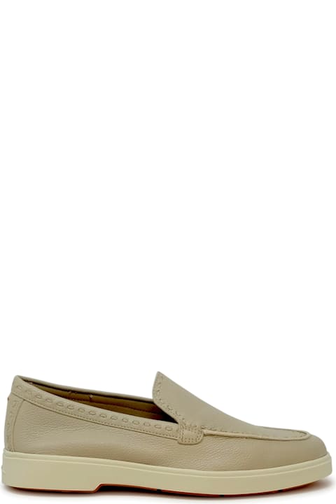 Santoni أحذية مسطحة لـ السيدات Santoni Santoni Nude Leather Loafer