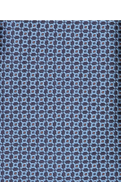 Canali Ties for Men Canali Circles Pattern Light Blue/blue Tie