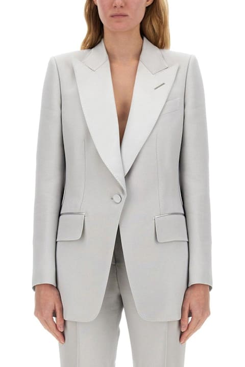 Tom Ford Coats & Jackets for Women Tom Ford Lustrous Barathea Single-breasted Tuxedo Jacket