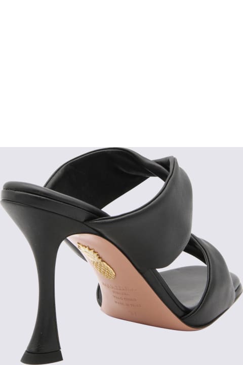 Aquazzura Shoes for Women Aquazzura Black Leather Twist Sandals