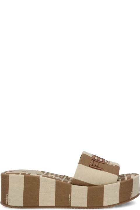 Fendi Sandals for Women Fendi Sunshine Logo Embroidered Slippers