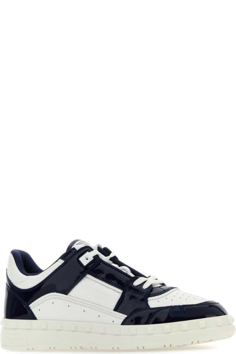 メンズ スニーカー Valentino Garavani Two-tone Leather Freedots Sneakers