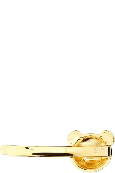 Earrings for Women Moschino Teddy Bear Logo Engraved Tie Clip