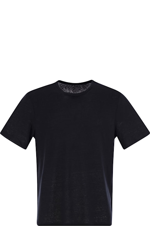 Majestic Filatures Topwear for Men Majestic Filatures Crew-neck And Short-sleeved T-shirt In Linen