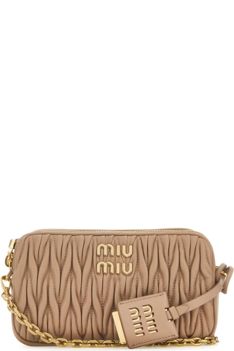 Miu Miu Sale for Women Miu Miu Powder Pink Nappa Leather Mini Crossbody Bag