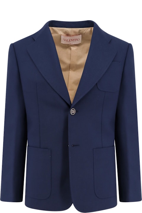 Valentino for Men Valentino Virgin Wool Blazer With Logoed Buttons