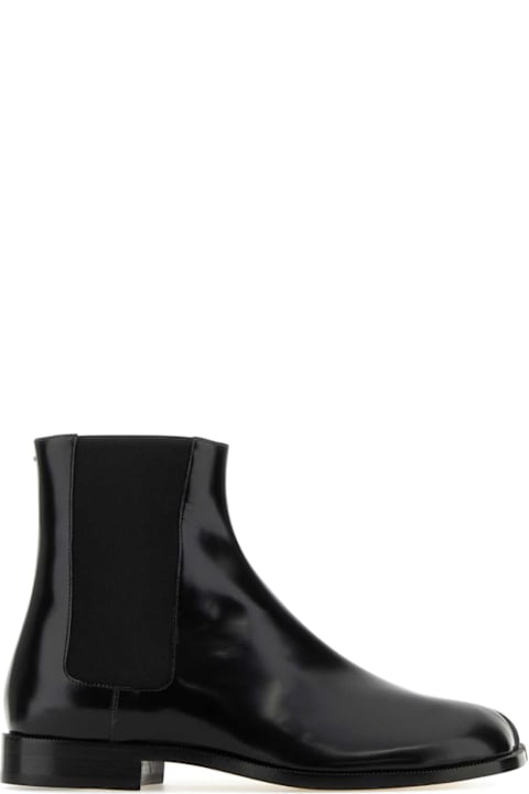 インテリア Maison Margiela Black Leather Tabi Ankle Boots